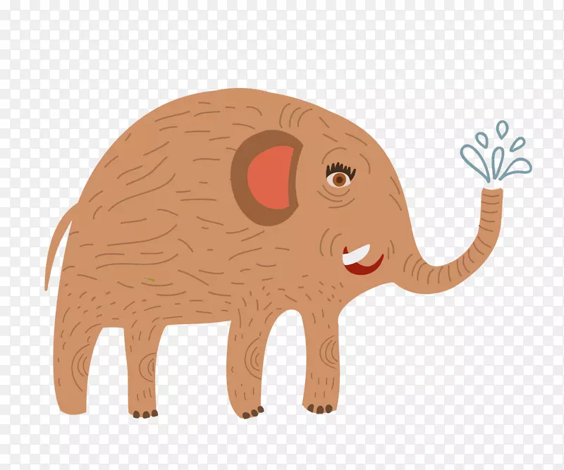 卡通牛象插图-平面卡通，大象
