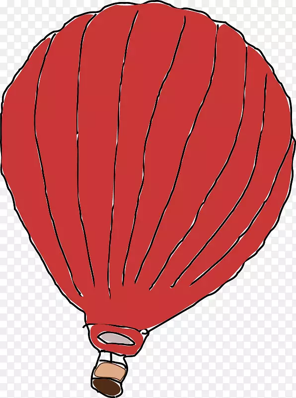 热气球企鹅红夹艺术-红色卡通热气球