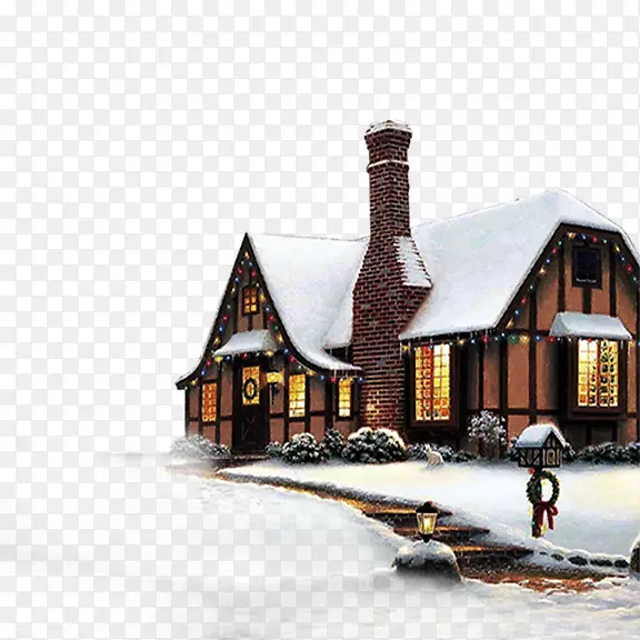 无雪无雪花圣诞壁纸-冬季屋