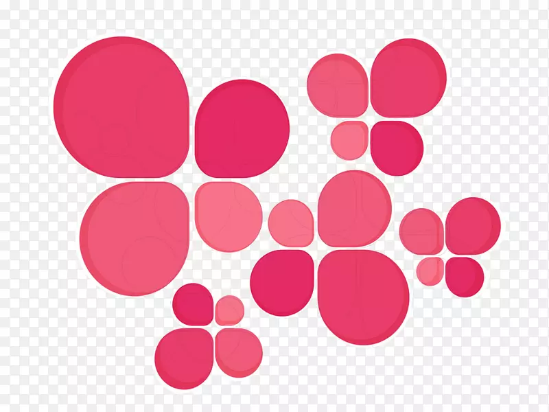 几何红色剪贴画-粉红色梅花设计