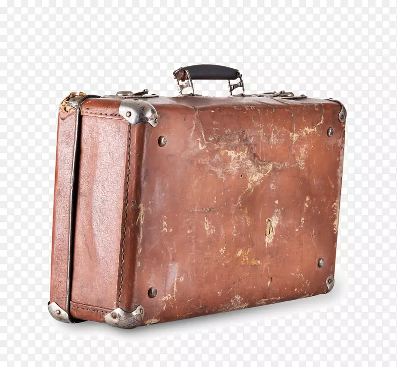 手提箱摄影棕褐色斑驳手提箱高清摄影图片