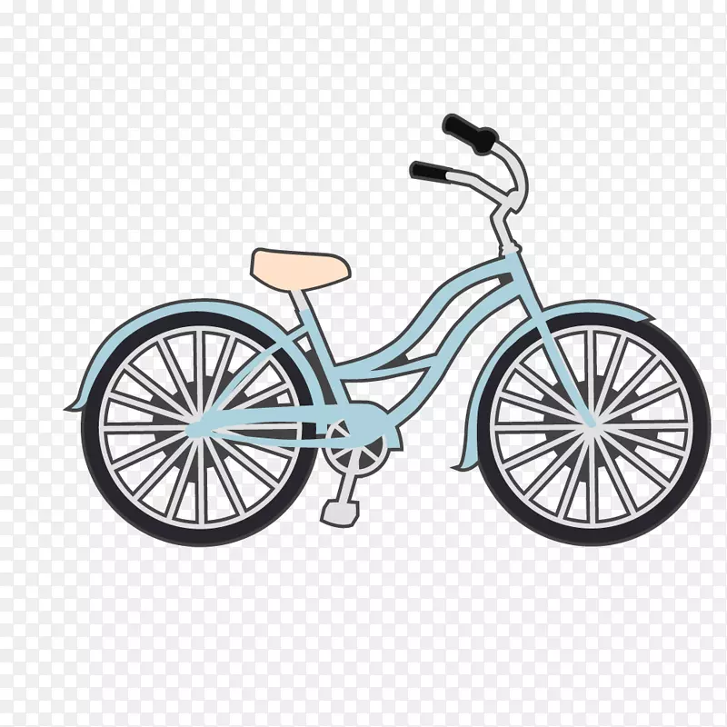 免费图标-蓝色彩绘自行车