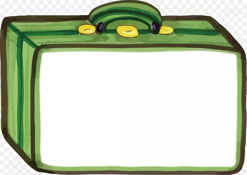 画框旅行行李箱.绿色行李箱长方框标题栏