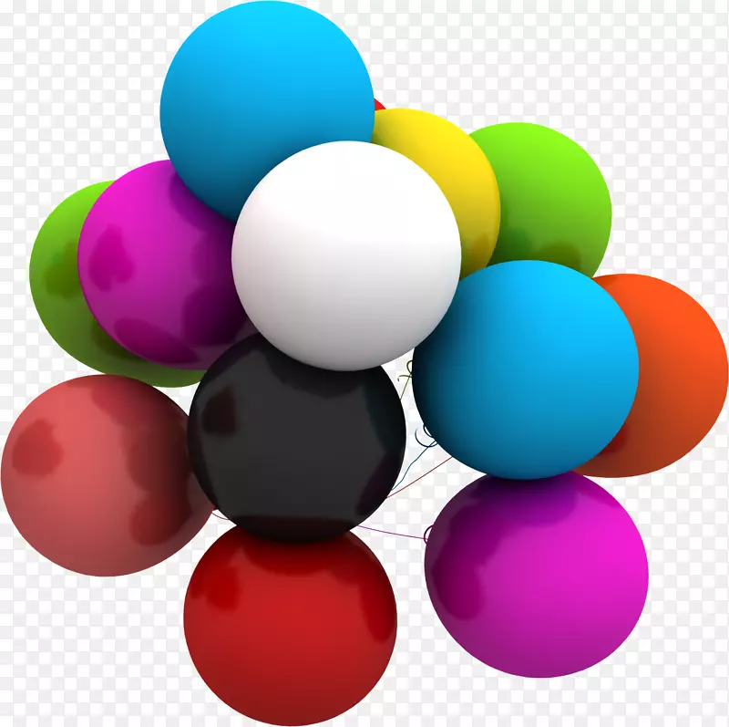气球三维渲染彩色气球