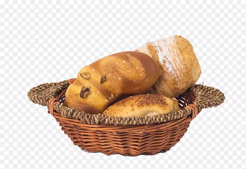 牛角面包篮面包早餐苦味巧克力面包店一篮子面包