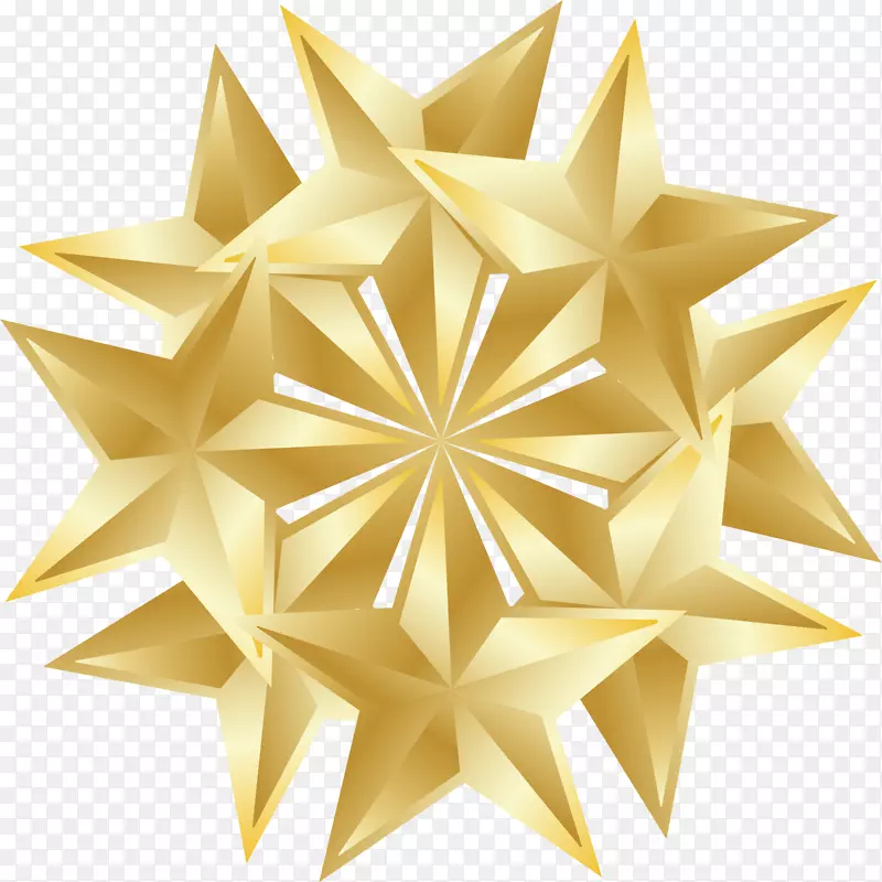 星图形设计.金色五角星