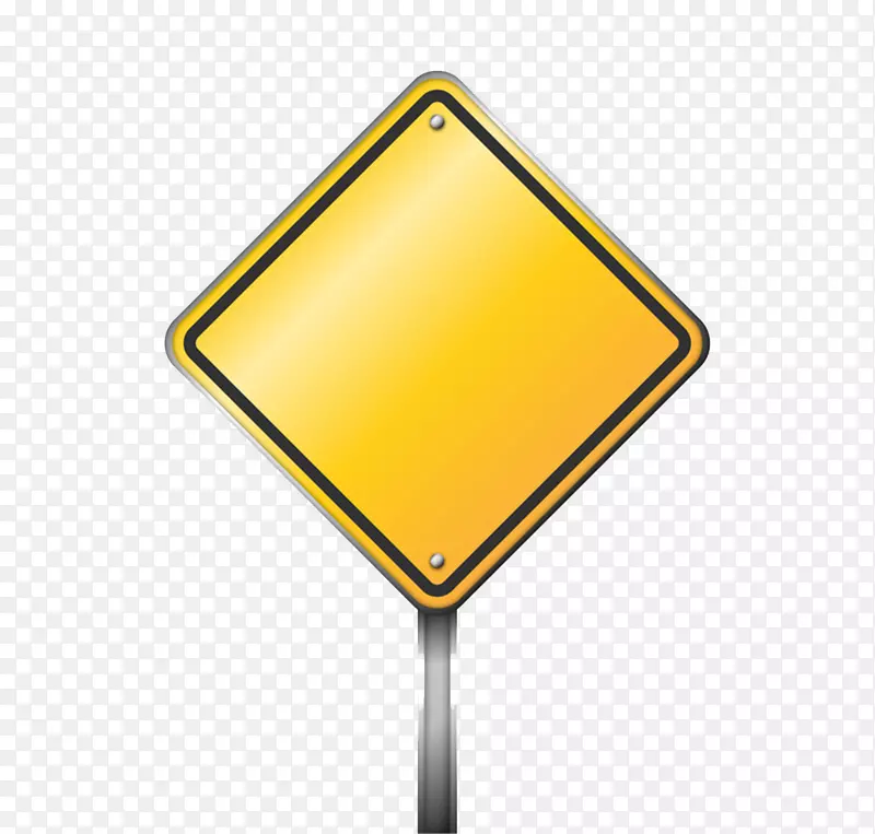 交通标志警告标志图标-空白黄色道路标志