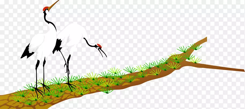 松木丹顶鹤手绘起重机