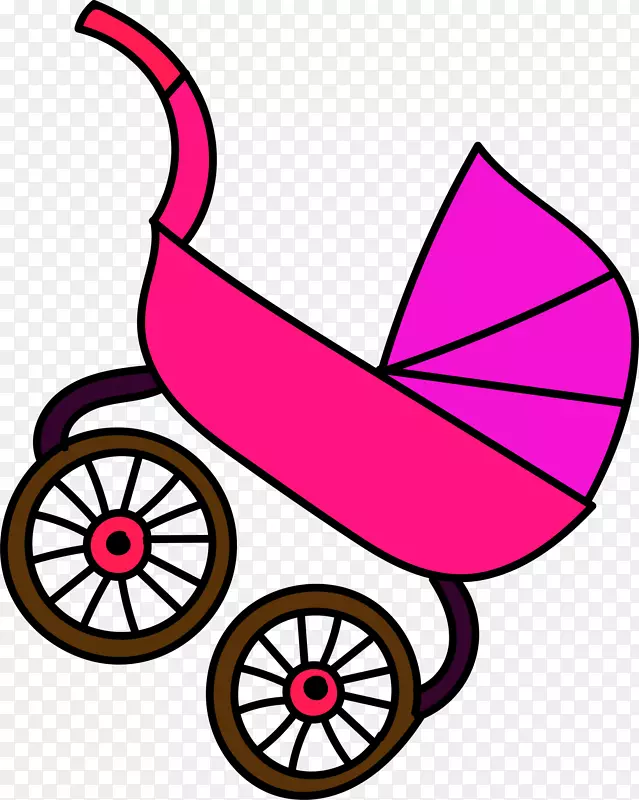 婴儿运输婴儿剪贴画-紫色卡通婴儿车