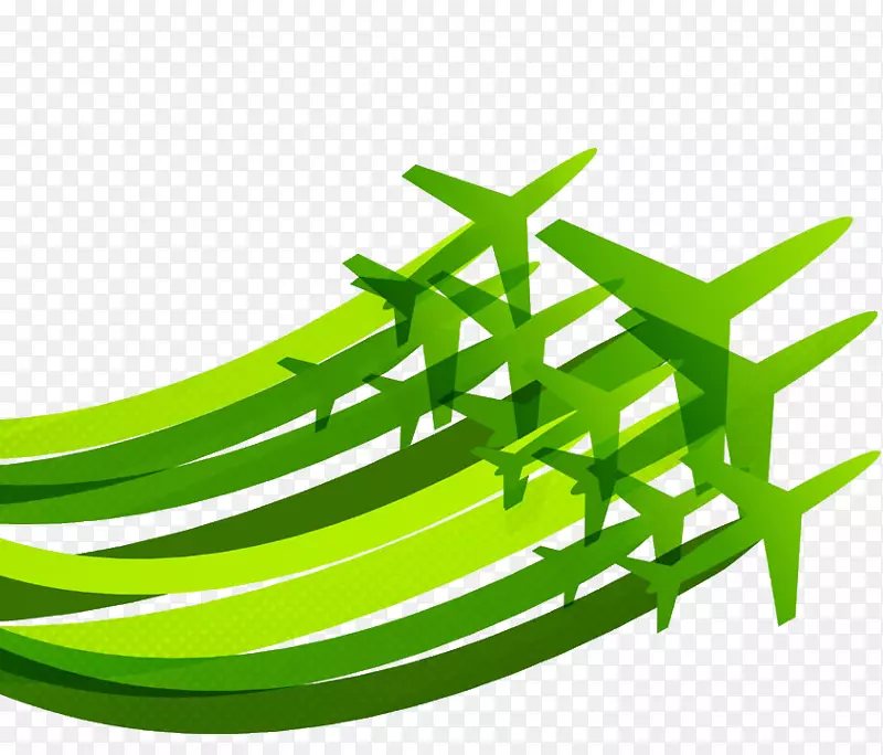 飞机飞行图.绿色飞机设计