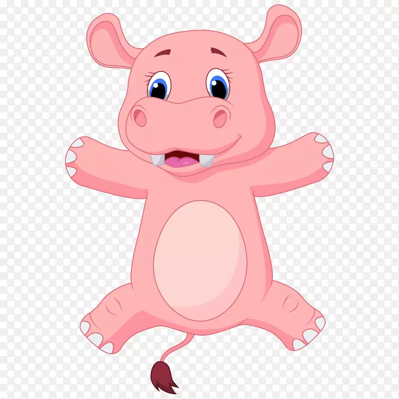 河马动画剪辑艺术-卡通猪形象