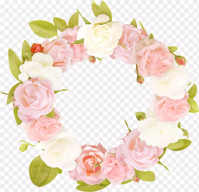 玫瑰花-粉红色花环