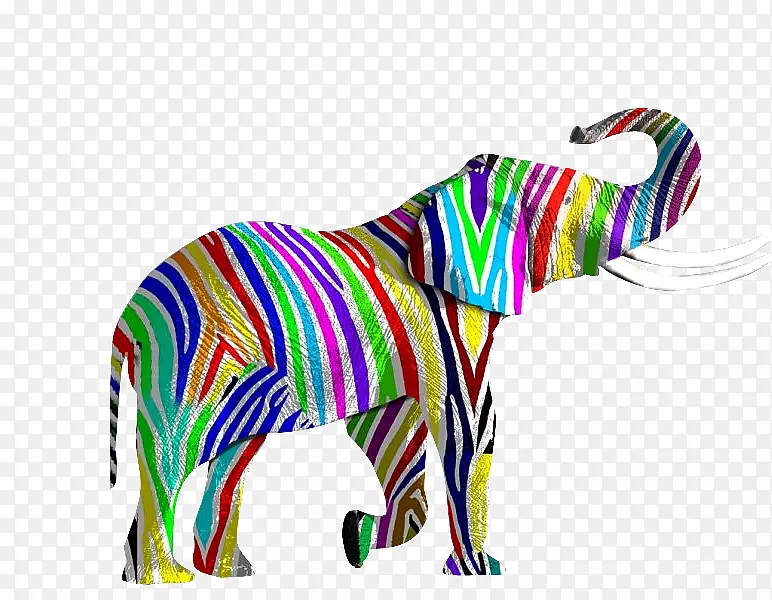 大象彩虹插图-大象