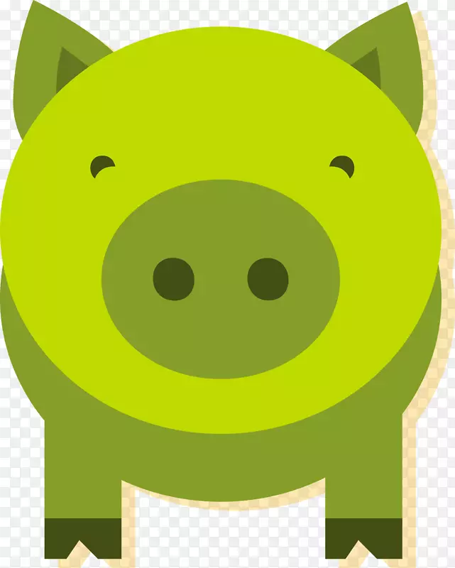 家猪绿色剪贴画-绿猪储蓄罐