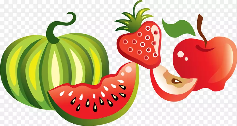 水果西瓜载体植物西瓜草莓苹果果实背景载体材料