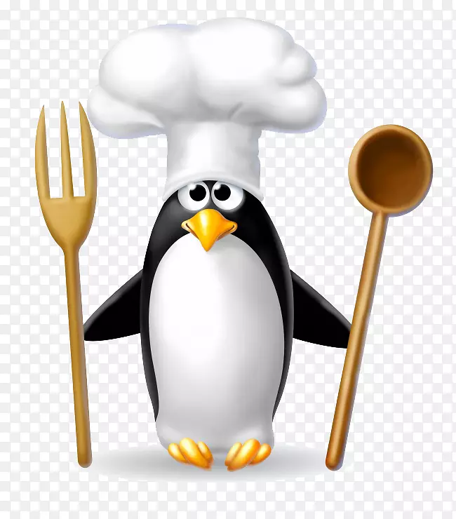 企鹅厨师制服剪贴画-可爱的卡通企鹅图片