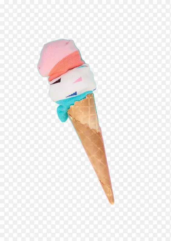冰淇淋圆锥形甜甜圈巧克力冰淇淋-创意短袜冰淇淋