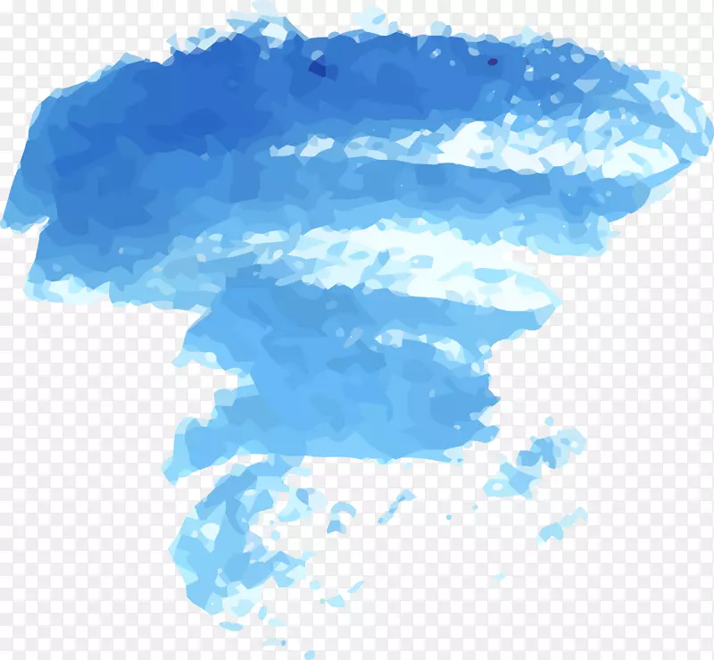 水彩画水墨画手绘蓝色龙卷风涂鸦