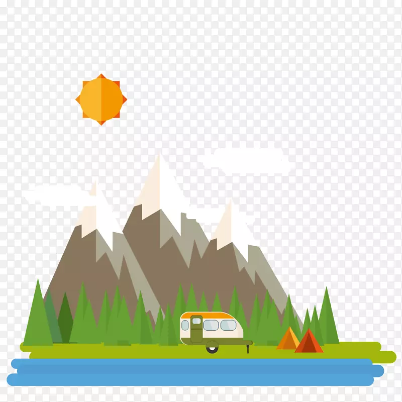 卡通插图-旅游场景卡通