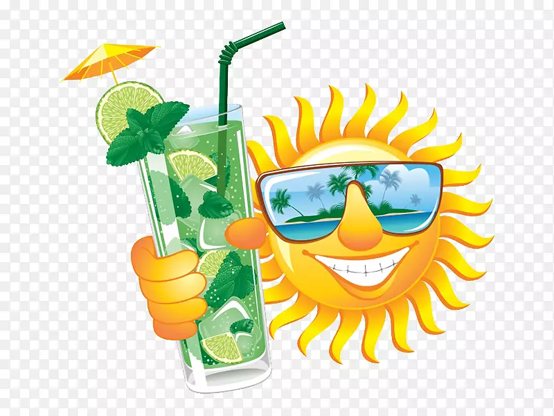 夏日剪贴画-喝阳光之汁
