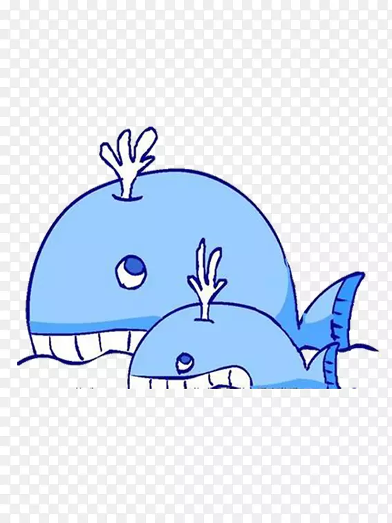 海豚卡通鲸鱼插图-海洋的友谊