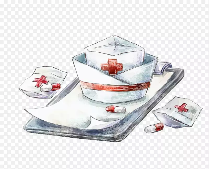 护士帽护理医学.手绘护士帽