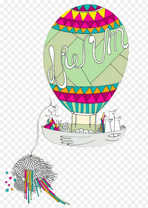 气球插画图形设计插图.简单的热气球插图