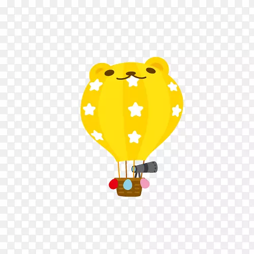 剪贴画-黄色热气球