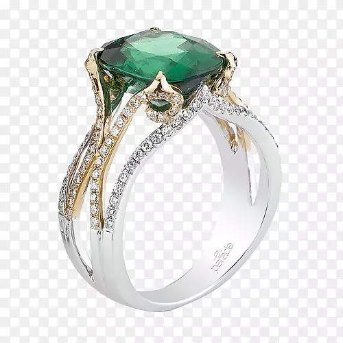 翡翠戒指钻石珠宝翠绿宝石钻石戒指