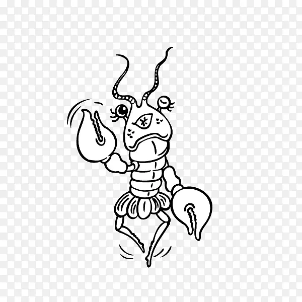 视觉艺术龙虾动画剪贴画手绘龙虾卡通