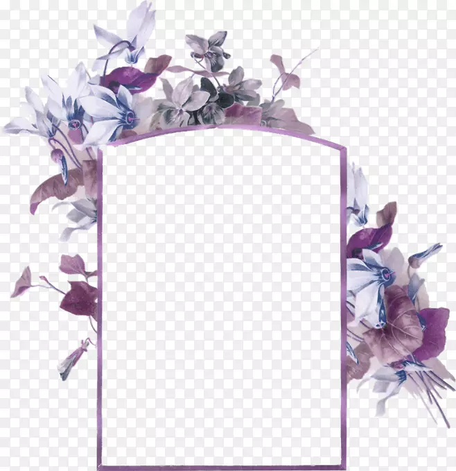 蜜蜂纸画框花名片-紫色鲜花边框质地