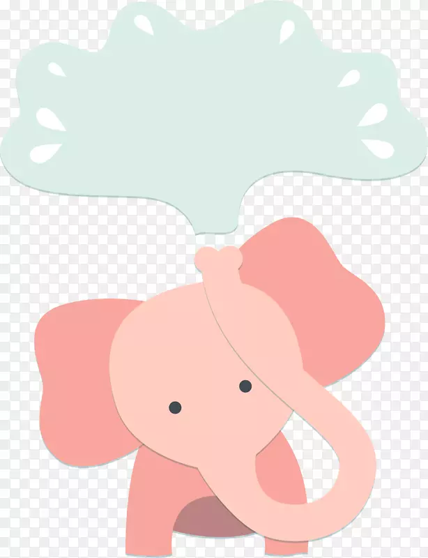 大象粉红剪贴画-粉红象