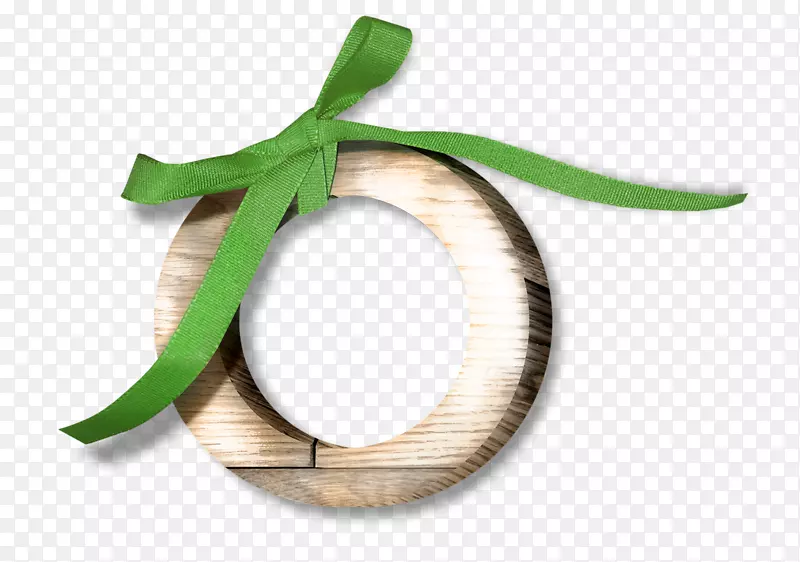 圆圈下载-绿色木制弓形环