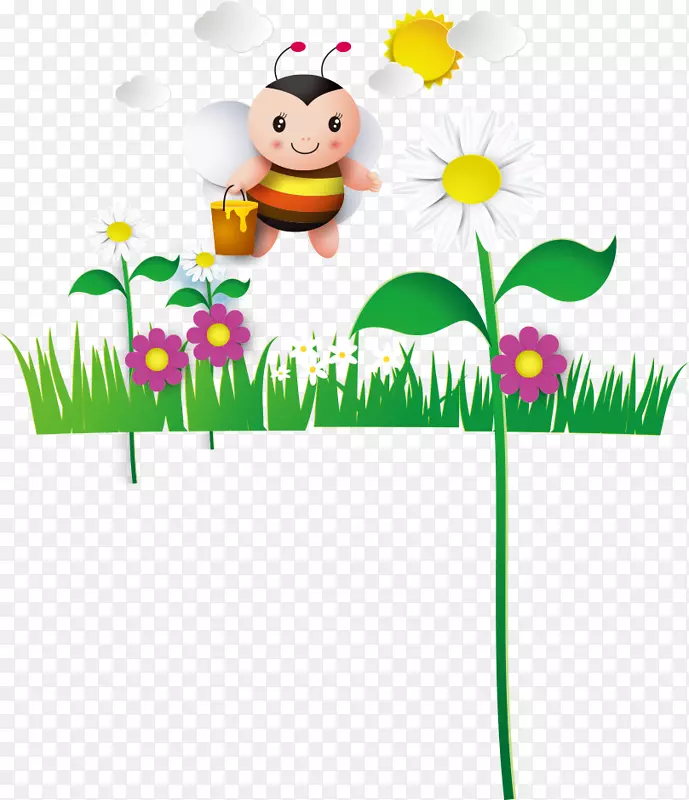 蜜蜂科花蜜剪贴画采集蜜蜂