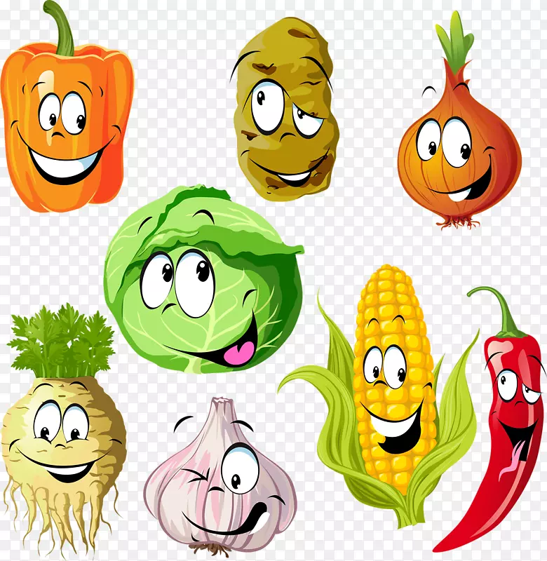 蔬菜水果植物素描动画-手绘卡通蔬菜