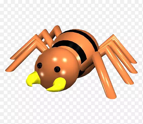蜘蛛三维计算机图形剪辑艺术角黄色蜘蛛