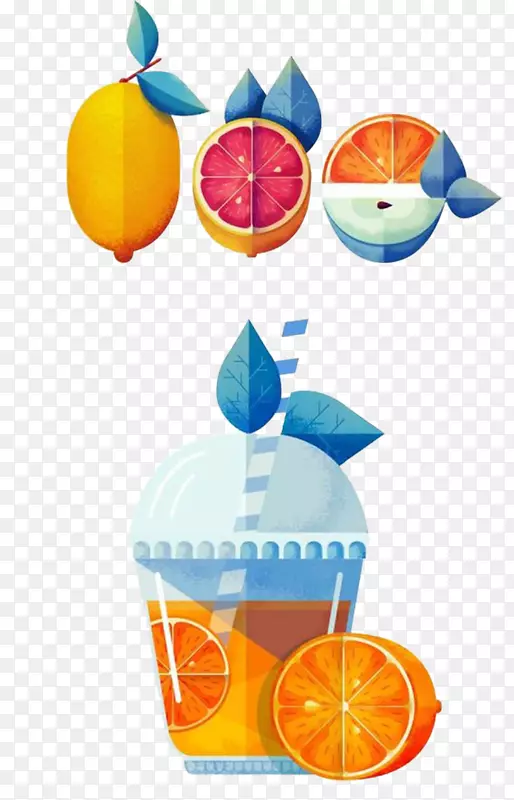 视觉艺术插画代理平面设计插图柠檬饮料