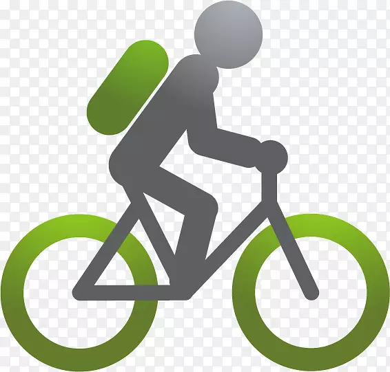 汽车平面设计图标-绿色自行车