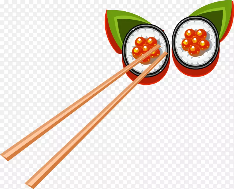 寿司筷子卡通-红色卡通寿司