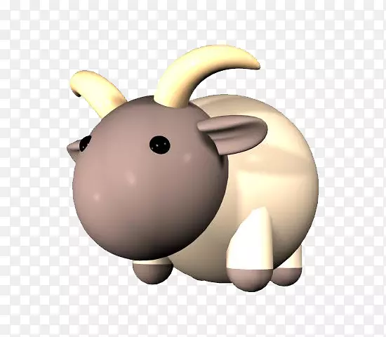 山羊动画三维计算机图形.紫色山羊头