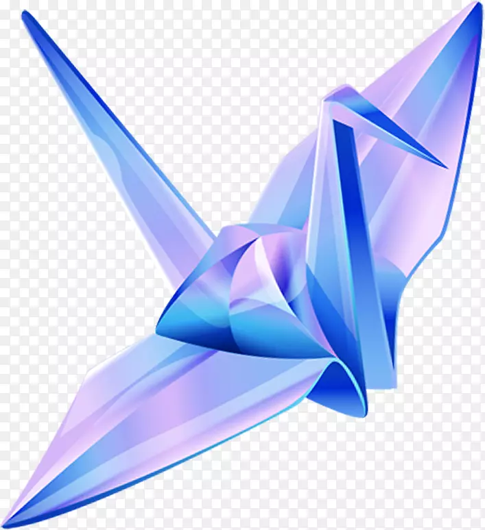 纸鹤.紫色折纸形状设计
