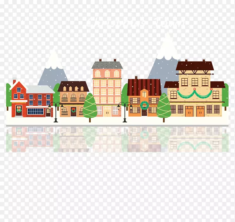 插图-平面城市雪
