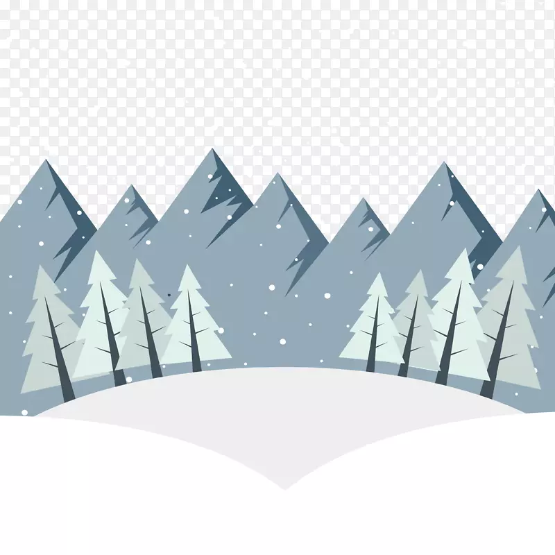 松树景观-冬季雪