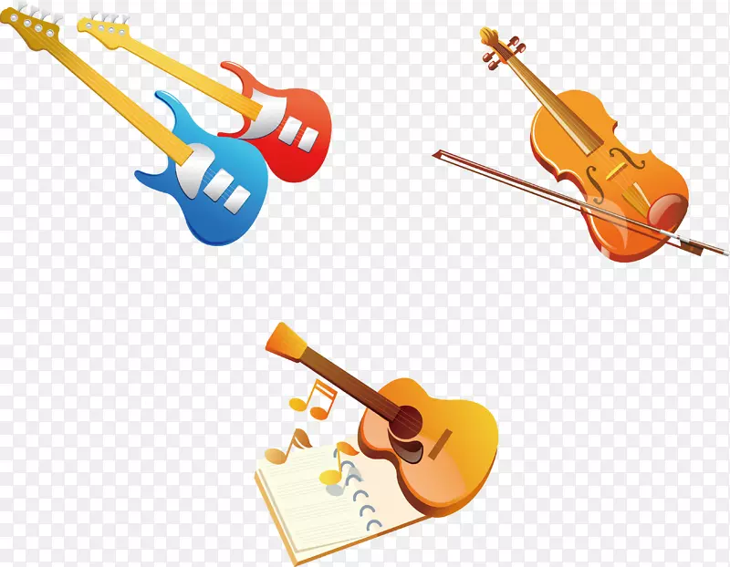 乐器小提琴插图.材料吉他乐器小提琴