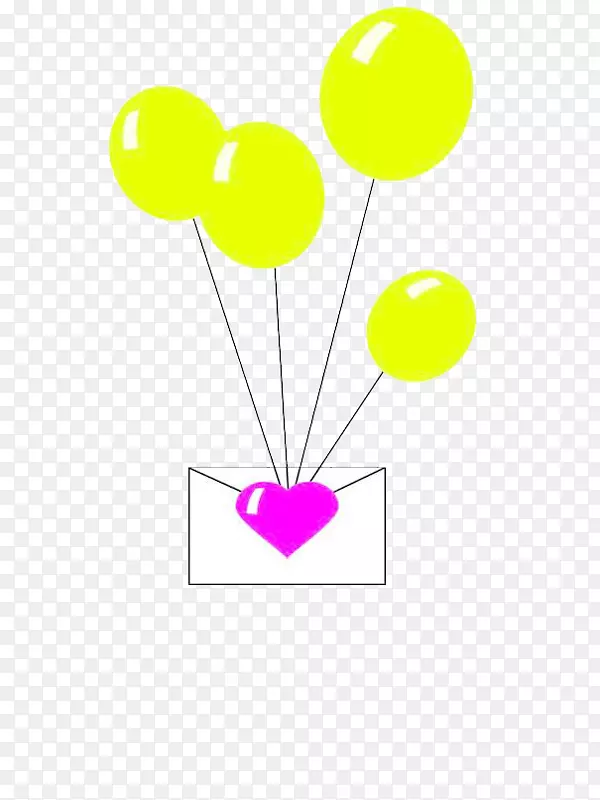 信封气球夹艺术.黄色气球信封