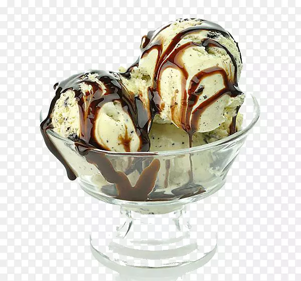 巧克力冰淇淋甜点-牛奶口味冰淇淋球