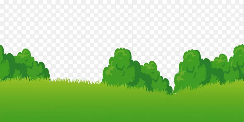 卡通草甸-绿色植物