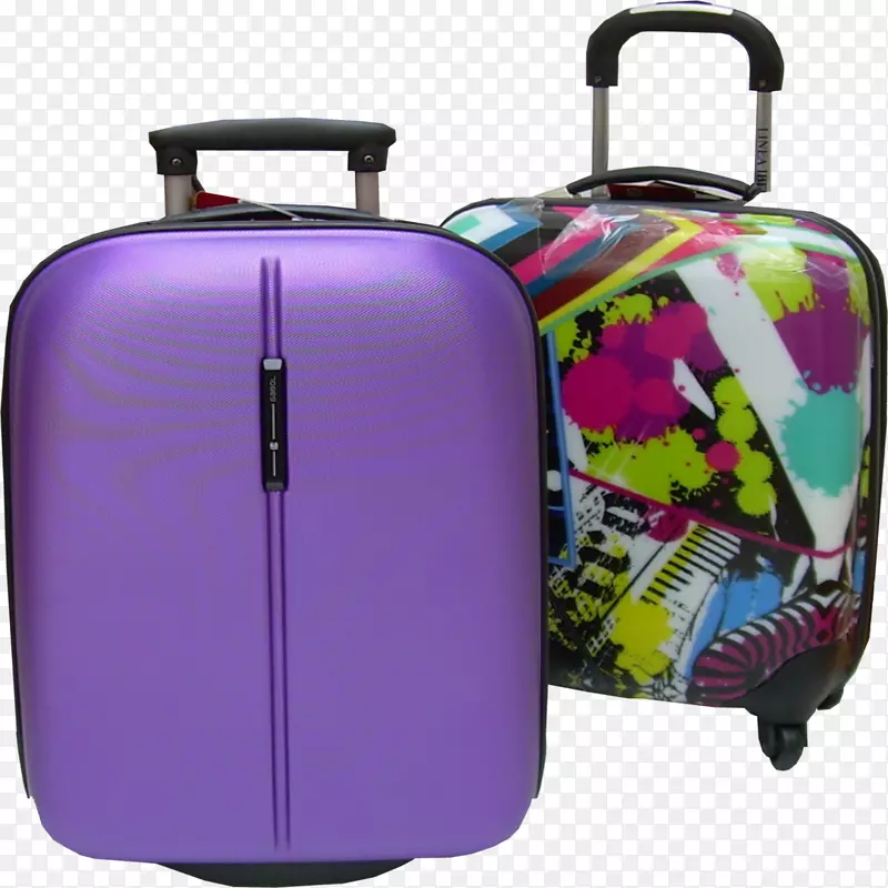 飞机旅行行李箱背包行李-紫色酷行李箱材料免费拉