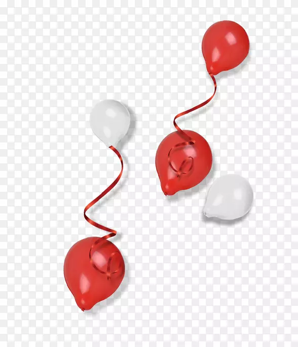 红白色气球-气球漂浮