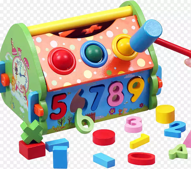 玩具积木儿童教育玩具游戏-儿童玩具小房子和敲门